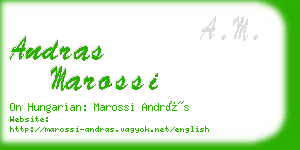 andras marossi business card